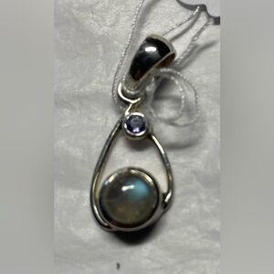 Iolite and labradorite pendant